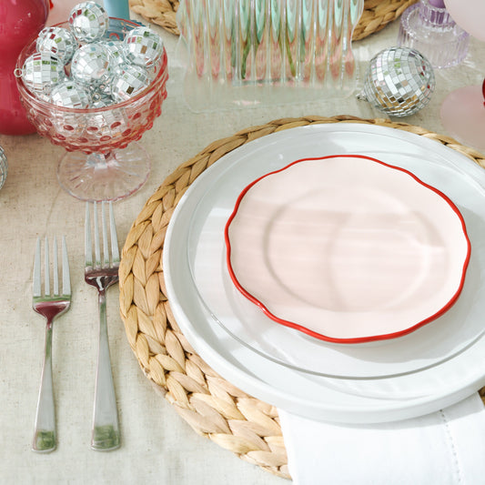 Dessert Plate: Pink + Red