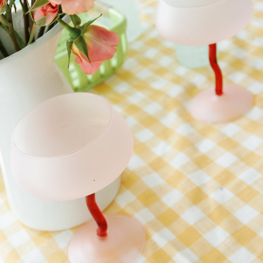 Coupe Glass: Pink + Red