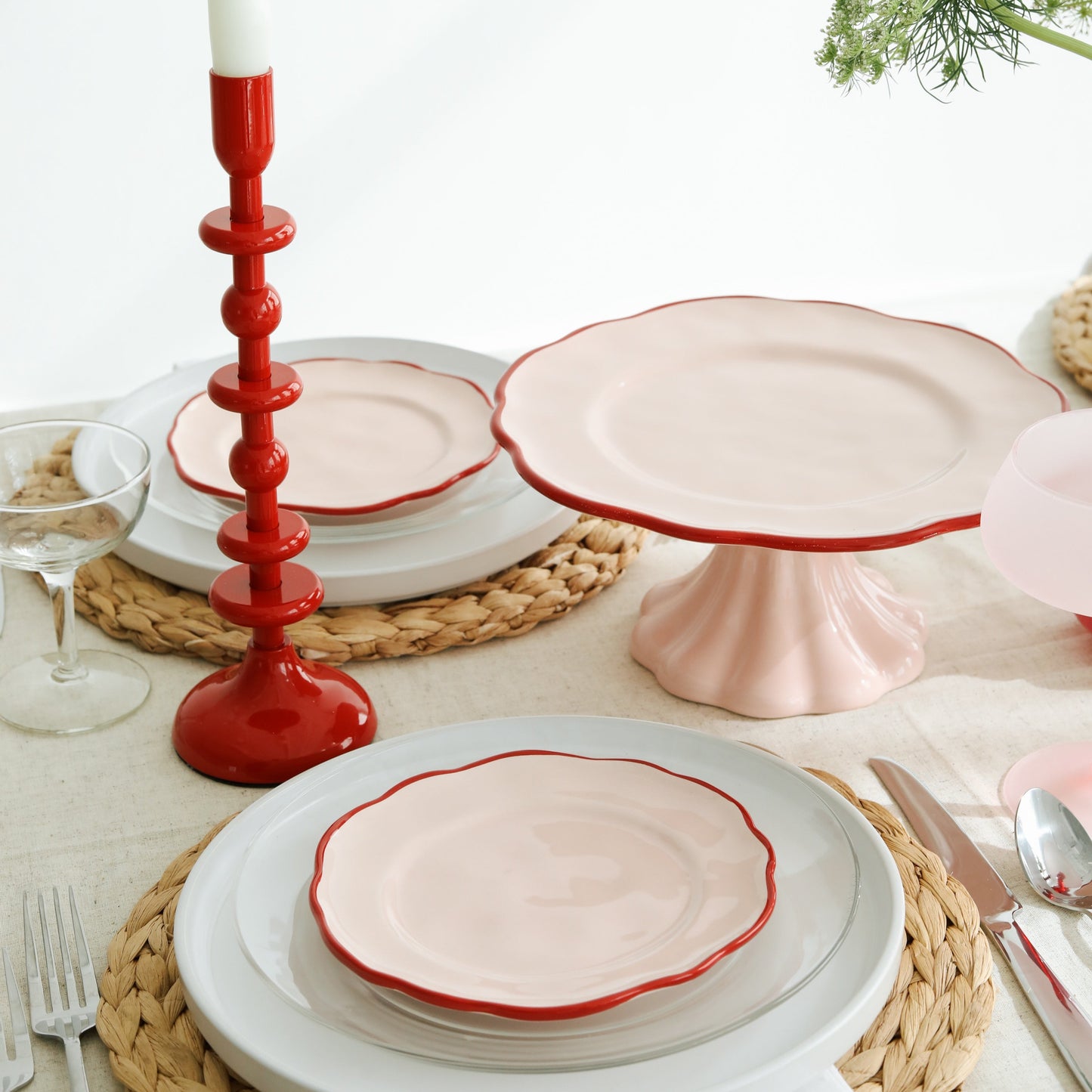 Dessert Plate: Pink + Red