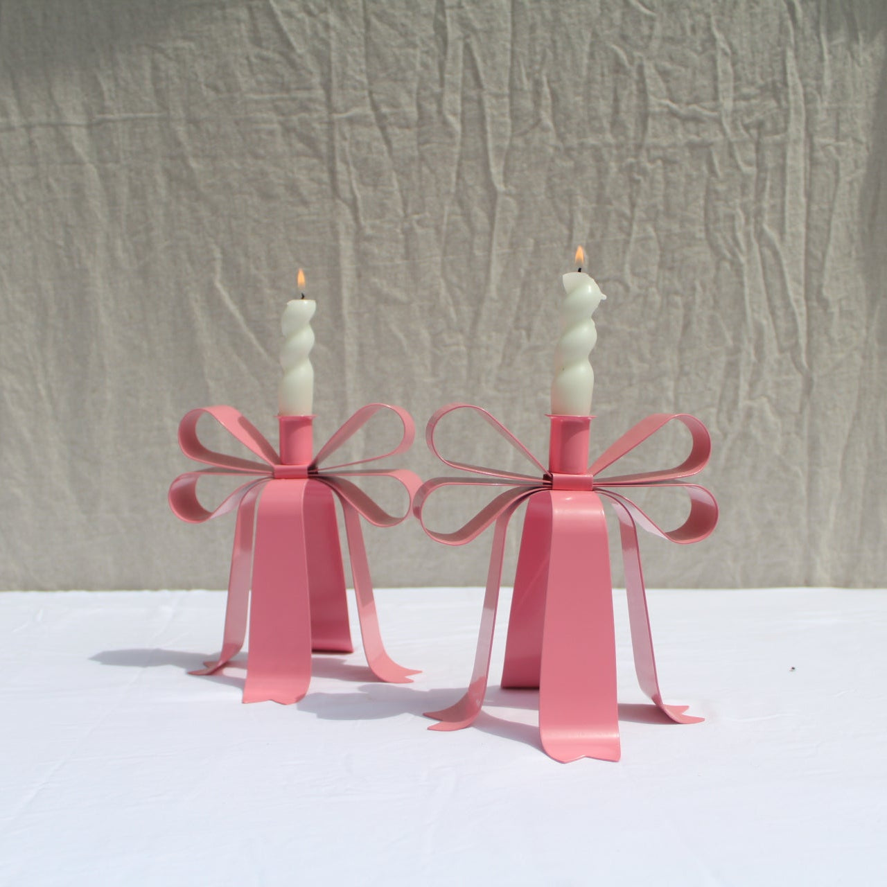 Candlestick Holder: Pink Bow