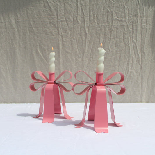 Candlestick Holder: Pink Bow
